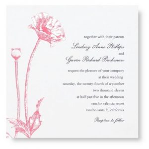 zaproszenie ślubne z motywem kwiatu